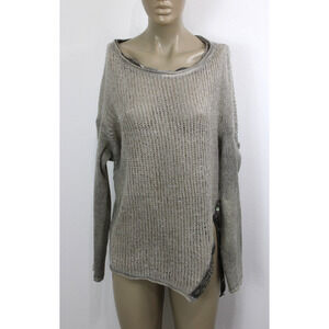 Kosmika Womens OS Sweater Pullover Open Knit Metallic Sparkle Mohair Blend Italy